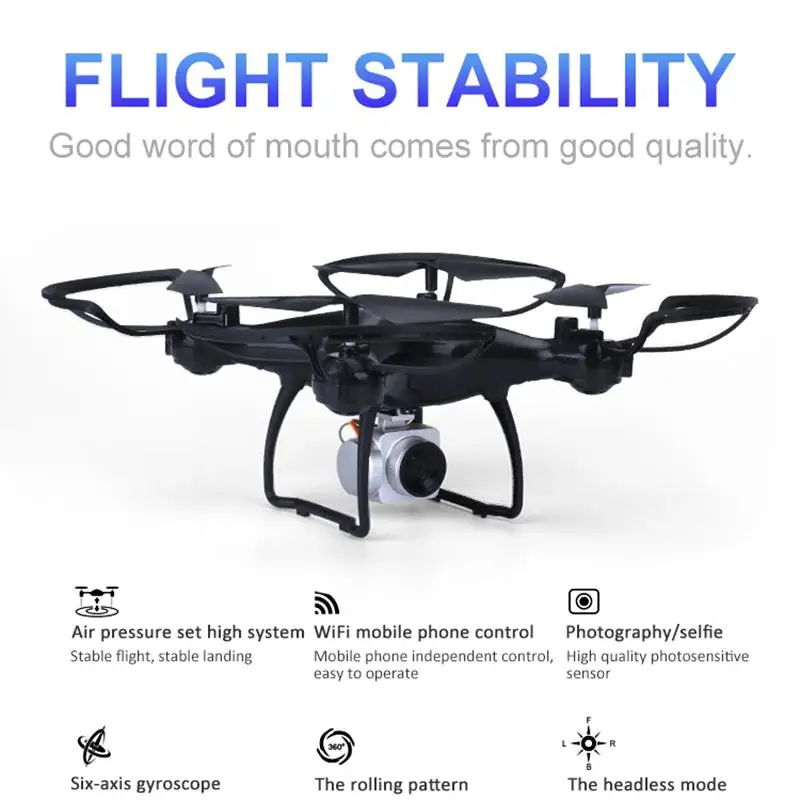 

S8 1080P HD Camera Drone FPV WIFI Real-time Transmission RC Quadcopter 3 Modes Speed One-key Return Altitude Hold Mini Dron Gift