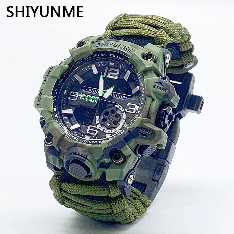 SHIYUNME мужские камуфляжные военные спортивные цифровые часы Открытый
