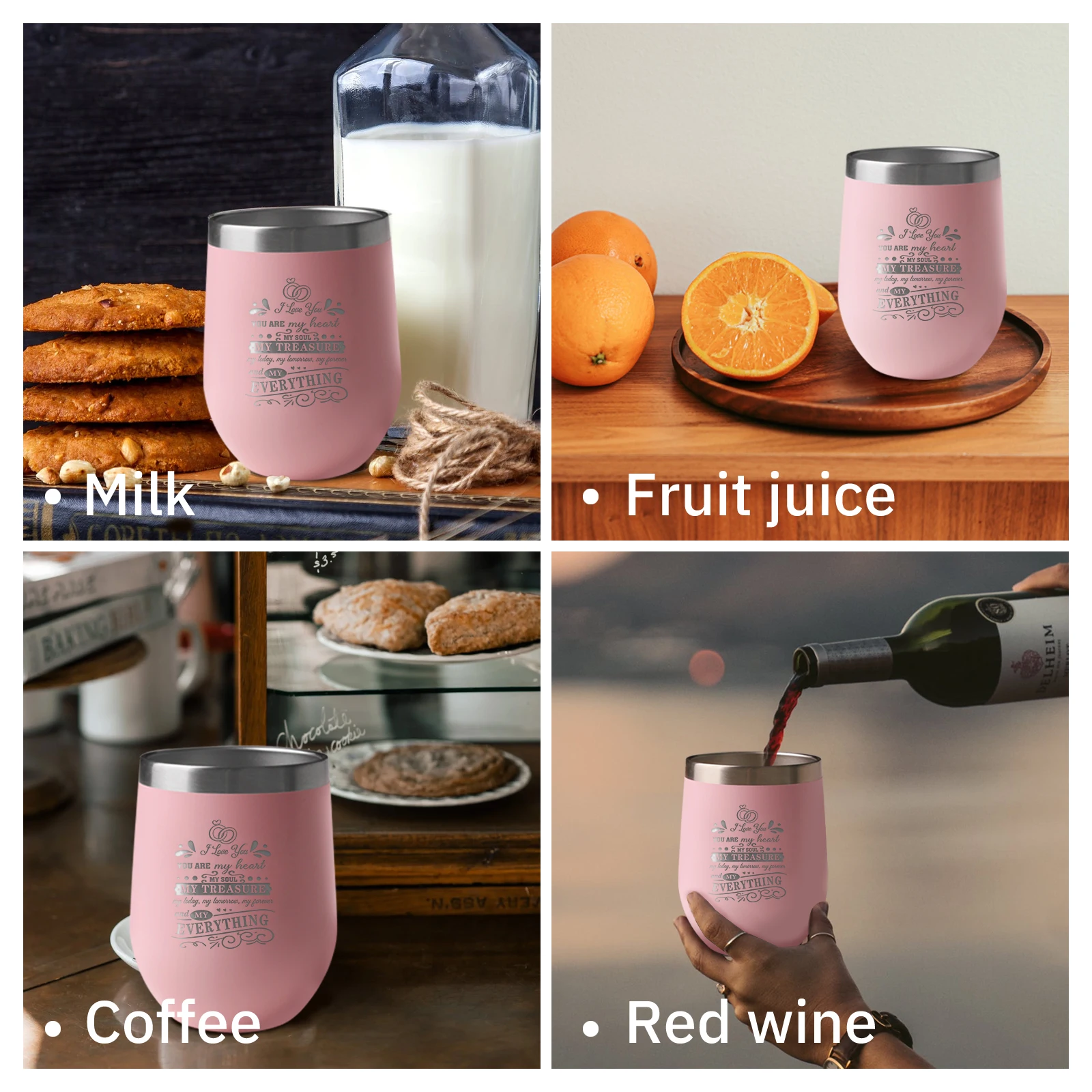 Розовый термос из нержавеющей стали с крышкой и соломинкой интересная чашка