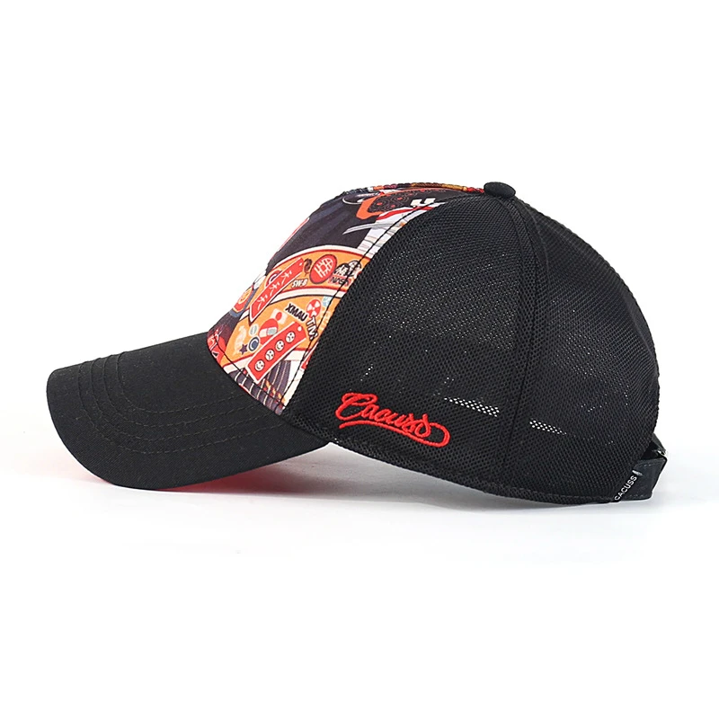 Бейсболка из чистого хлопка регулируемая летняя кепка черного сетчатого