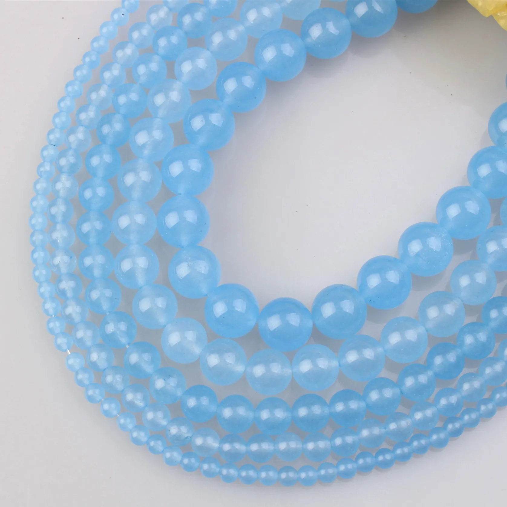 

23 Colors Natural Stone Beads Aquamarine Color Jade Round Loose Beads For DIY Bracelet Necklace Jewelry Making