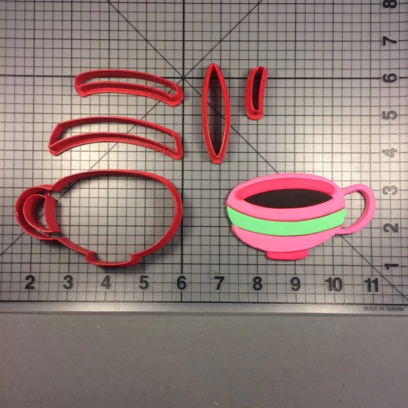 Формочки для теста в форме чашки, чайника и заварного кувшина для создания украшений для капкейков и тортов из фонданта для детской игры и декорирования.