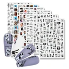 Переводные наклейки для ногтей на клейкой основе с изображением Санты, снеговика, колокольчиков, новогодние Стикеры для дизайна ногтей, декоративные инструменты