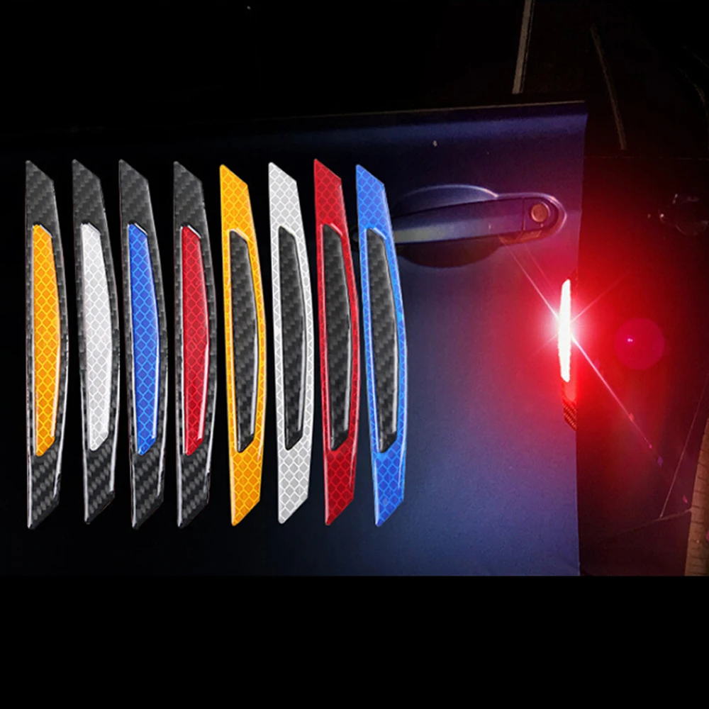 4Pcs/Set Car Door Reflective Sticker Warning Tape Car Reflective Strips Safety Mark Car-styling