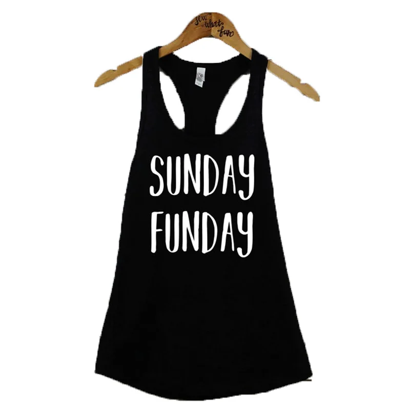Женские топы без рукавов Sunday Funday Забавные футболки с графикой повседневный жилет