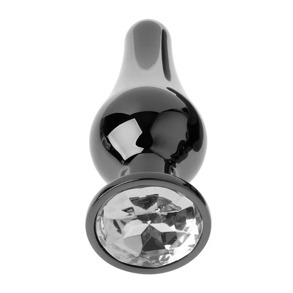 Черная Бриллиантовая металлическая Анальная пробка Мужская Массажная простата
