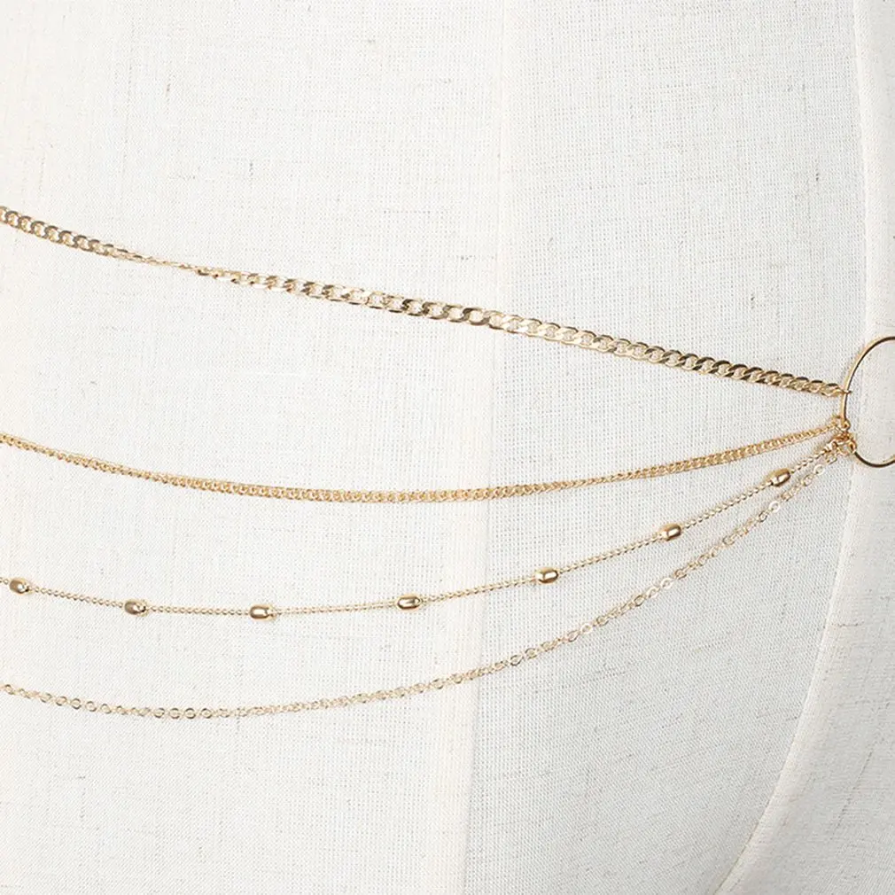

Round Circle Summer Beach Body Jewelry for Women Accessory Beads Waist Belly Chains Decor Necklaces