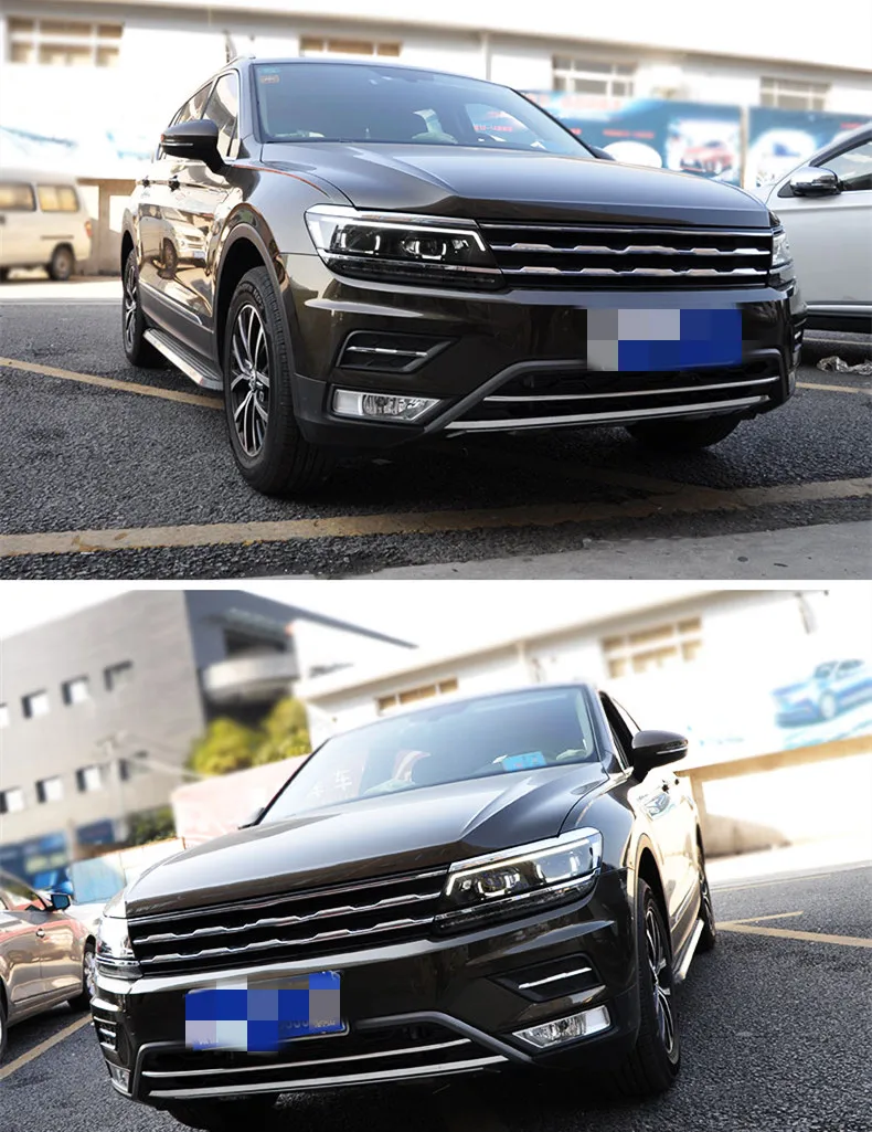 

eOsuns HID LED headlight assembly angel eye daytime running light with turn signal for Volkswagen tiguan L 2017-2019
