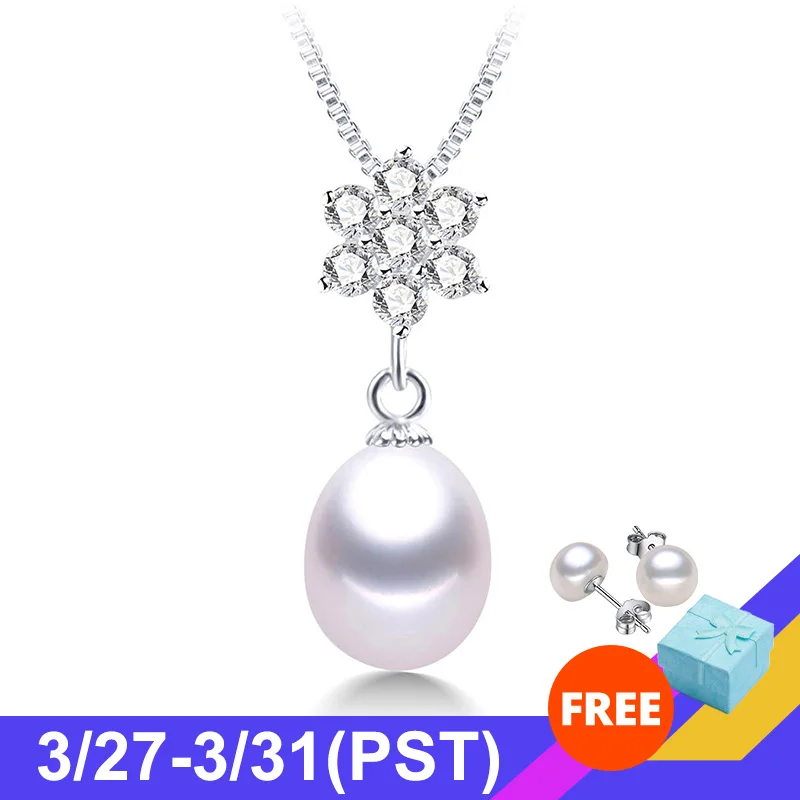 Женское ожерелье с подвеской из 100% натурального пресноводного жемчуга