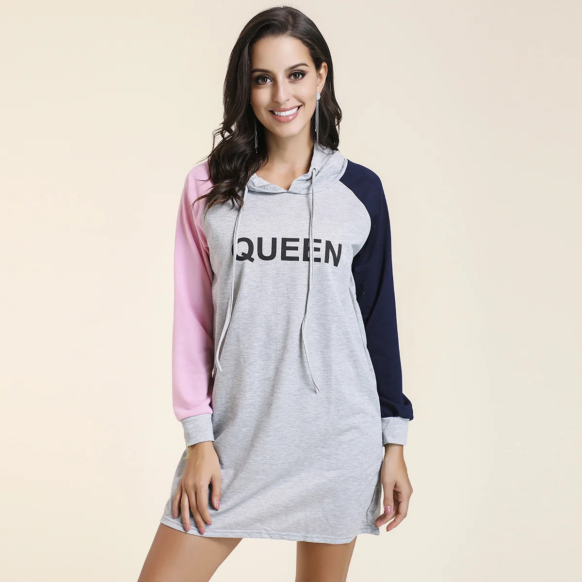 Лидер продаж 2019 Осеннее свободное Повседневное платье свитшот с длинным рукавом