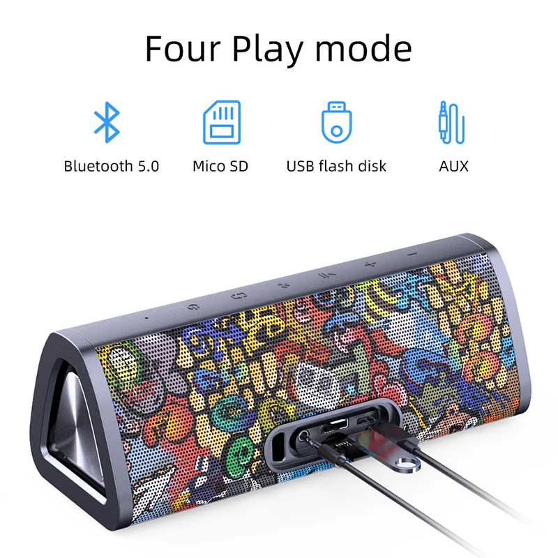 

Portable bluetooth speaker 360 Stereo Sound 20W IPX7 waterproof wireless bluetooth 5.0 speaker 24 Hour Play time