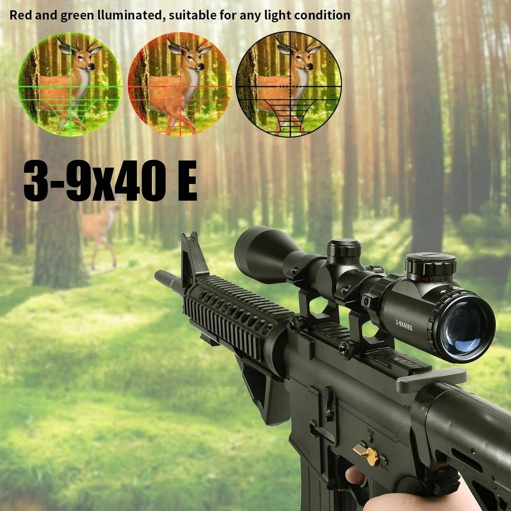 Оптический прицел 3-9x40EG дальномер с перекрестным прицелом 3-9x зеленый