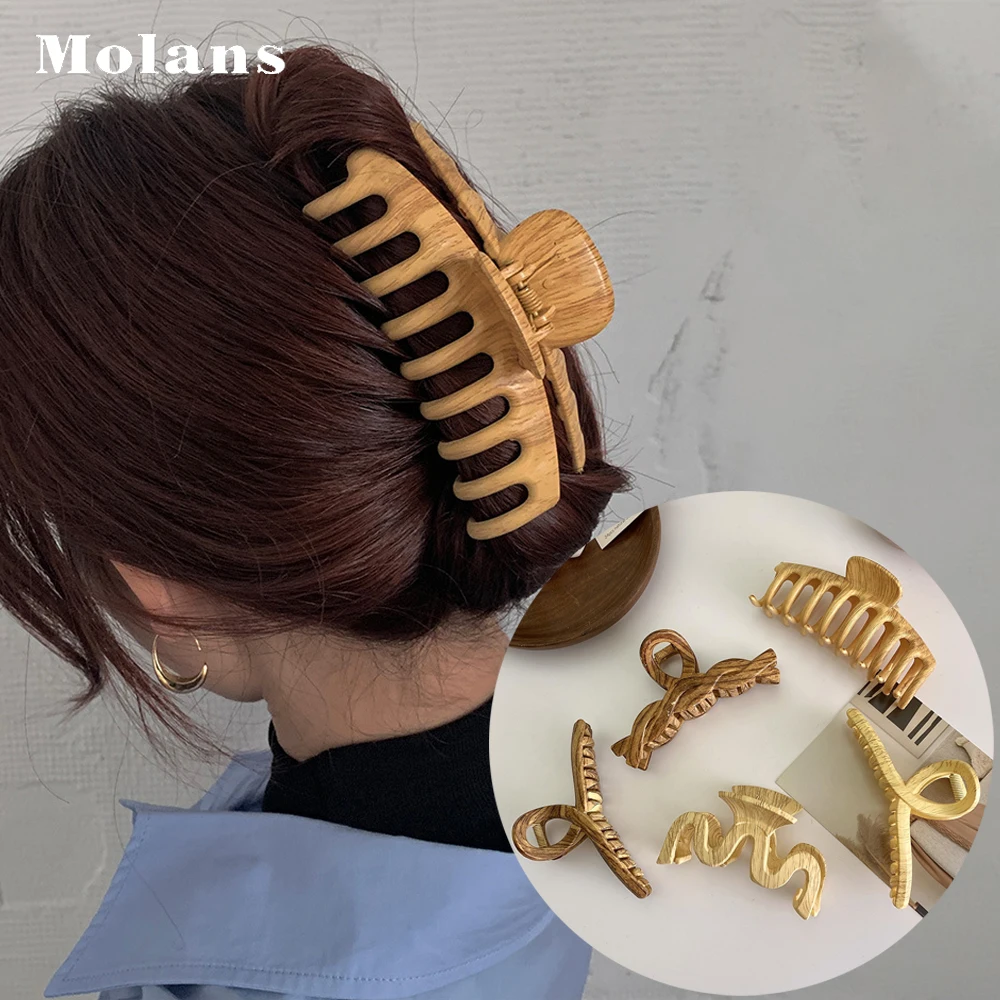 

MOLANS Women's Log Pattern Hairpin Variety Of Styles Large Ponytail Clips Crab Hairpins Girls Winter Claw Clip Hair Accessories