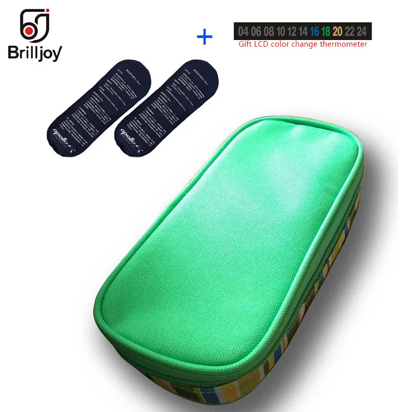 Brilljoy сумка-холодильник для инсулина сумка-холодильник Bolsa Termica алюминиевая фольга портативный изолированный чехол-холодильник для путешествий - Цвет: Insulin Bag Green D