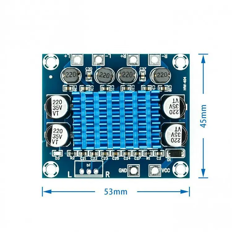

XH-A232 30W+30W 2.0 Channel Digital Stereo Audio Power Amplifier Board DC 8-26V 3A Two Channels Audio Power Amplifier Board