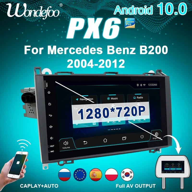 магнитола 2 din android 10 с экраном автомагнитола для Mercedes Benz Sprinter B200 B class W245 B170 W209 W169 A180