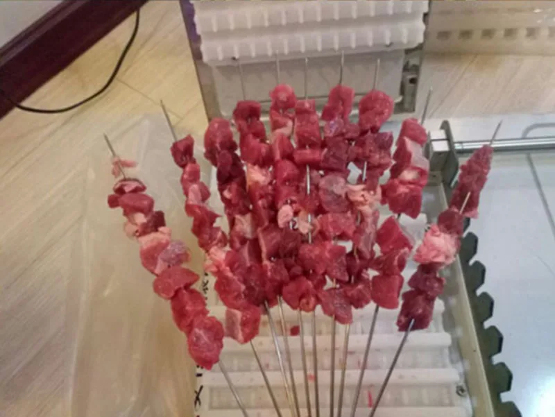 Ручной Satay аппарат для насаживания мяса на шампуры/барбекю из нержавеющей стали Satay стяжка бамбуковый металлический шпагат