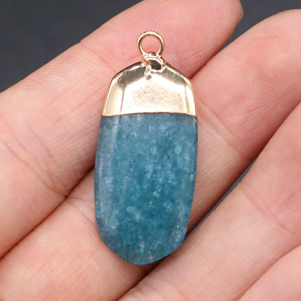 

Natural Stone Pendant Rectangle Colorful Pendant for Jewelry Making DIY Necklace Accessories Healing gift 15x35mm