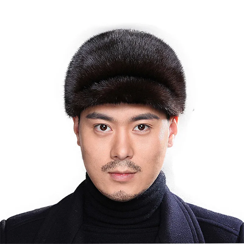 Мужская шапка из меха норки теплая Русская Шапка на осень и зиму|Мужские шарфы| |