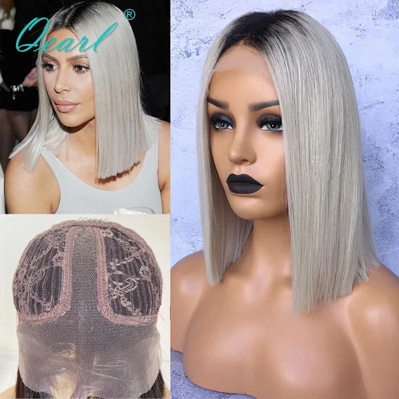 

Парик Женский на сетке с эффектом омбре светильник Светло-серый, светлый, розовый цвет, парики из человеческих волос 13 х1, прямые натуральные...