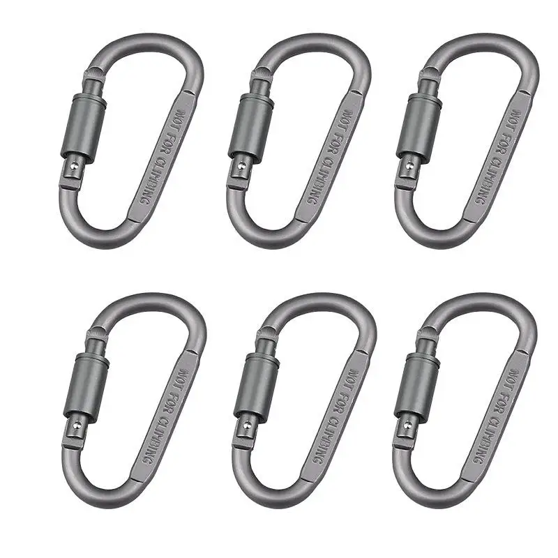 

Mounchain Aluminum Carabiner D-Ring Keychain Clip Locking Strong and Light Camping Keyring Snap Hook Outdoor Travel 8cm