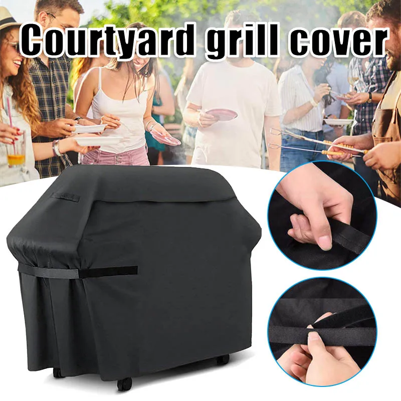 

New hot BBQ Grill Cover Black Outdoor Waterproof Barbeque Cover Anti-Dust Protector For Gas Charcoal Electric Barbecue Grill