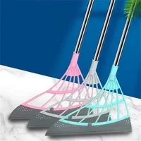 Hot Newest Multifunctional 2-in-1 Sweeper Magic Broom Adjustable Wiping Sweeper Floor Squeegee Hair Remover Squeegee For Shower