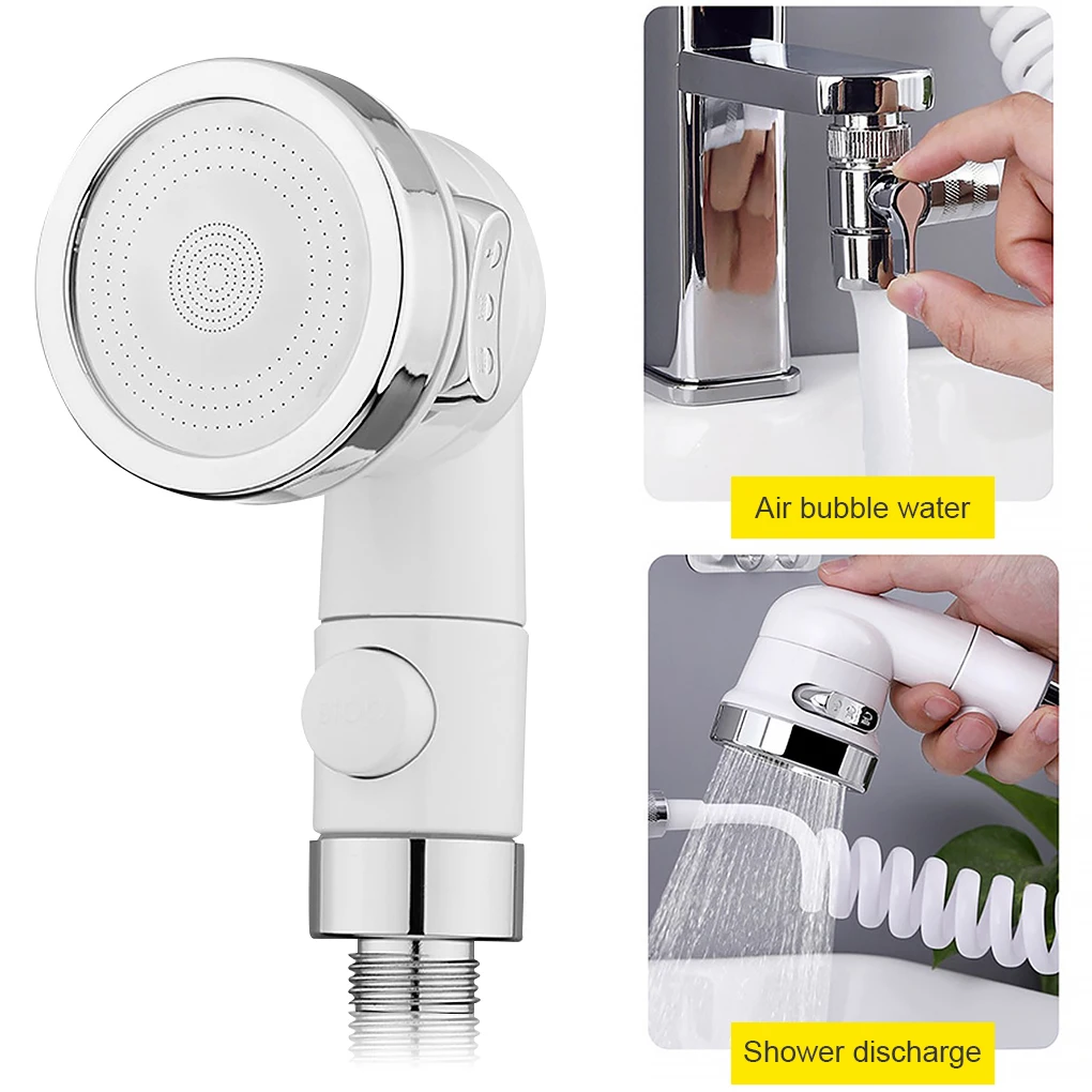 

RecabLeght Shower Head Attachment Faucet Basin Sink Sprayer Bathroom Accessories Water-Saving Shampoo Nozzle Bracket Extender