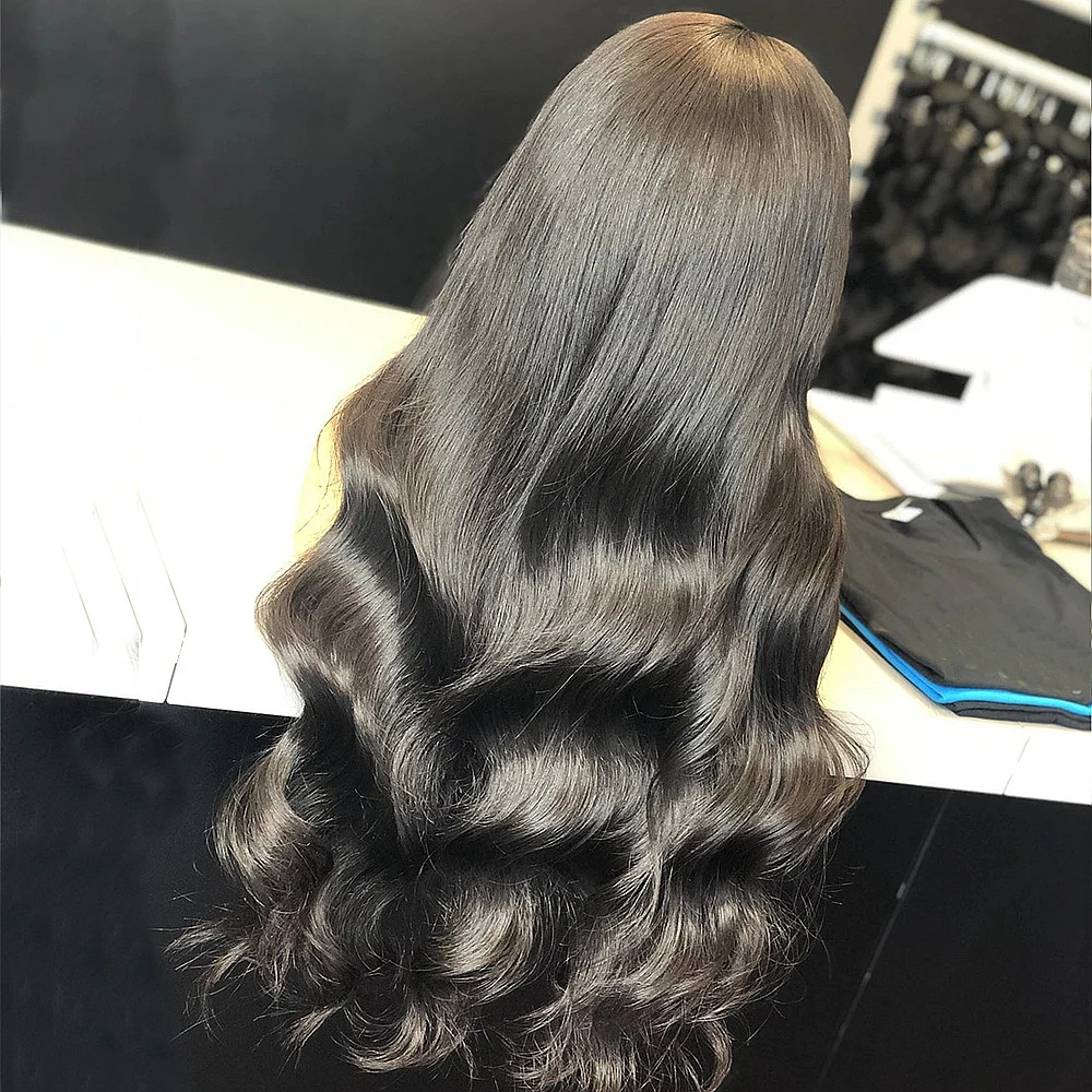 

Body Wave Deep Middle Part Black Lace Frontal Wig For Wome With Baby Hair 26 Inch Long Heat Resistant Preplucked Synthetic Daily