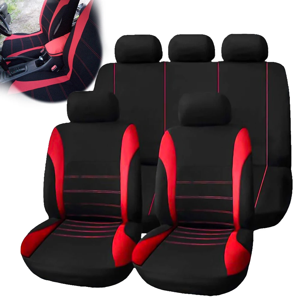 9PCS Car Seat Covers Universal Fit Most Cars Breathable Automotive Seats Cover Protector Interior Accessories | Автомобили и