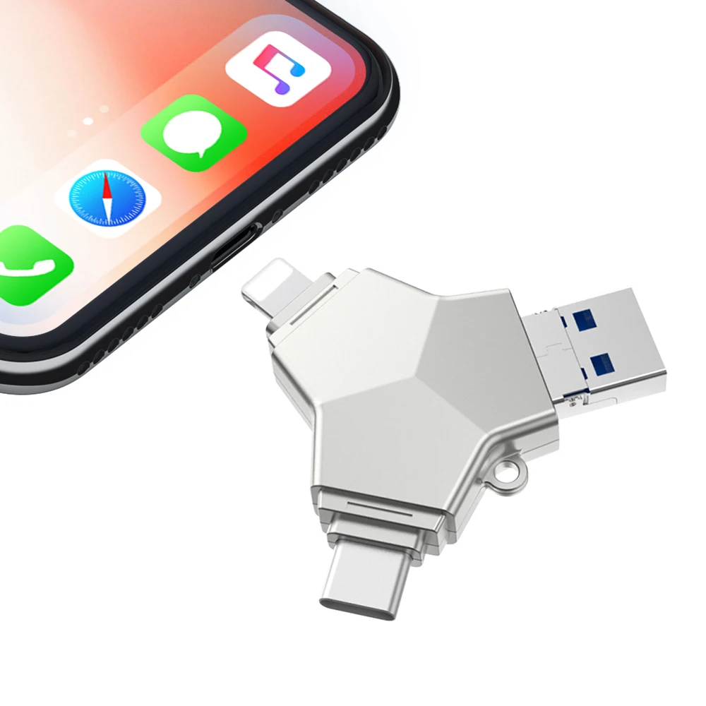USB3-0 мини флеш-накопитель 4 в 1 USB3.0 & Type C Micro Usb OTG 32 Гб 64 128 ГБ высокоскоростные