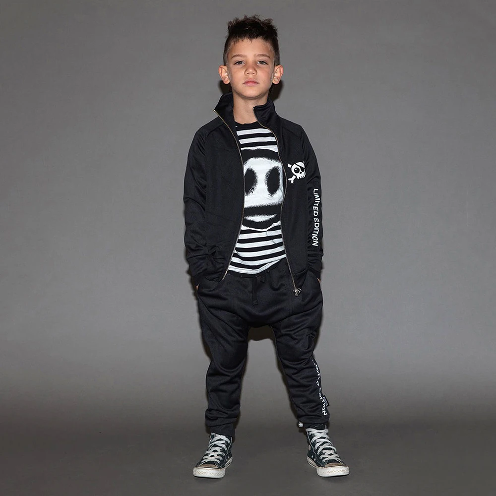20-Year New Style for Autumn and Winter Nu Boys Girls 's Cool Long-Sleeved Irregular Hooded Jacket Set Children Sweater | Детская