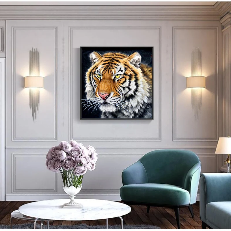 Настенная картина с головой тигра на холсте скандинавский постер и принты