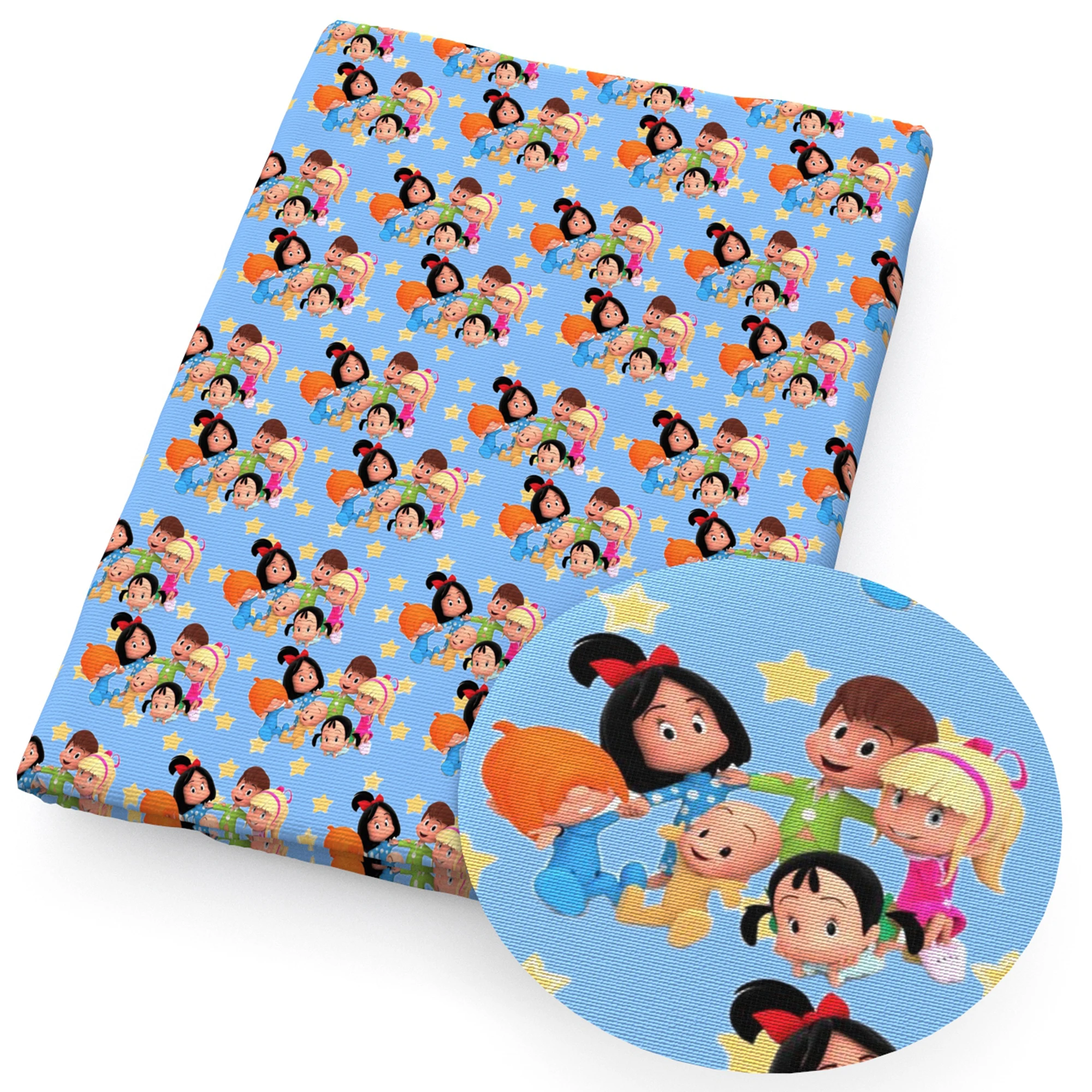 Мультяшная ткань из полиэстера и хлопка для мальчиков девочек Лоскутная Ткань