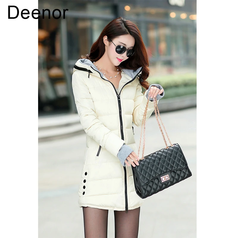 Deenor Women Parka Winter Long Jacket Pultra Light Coat Winter Hooded Oversize Winter Autumn Warm Puffer Jacket Coat Lady Jacket