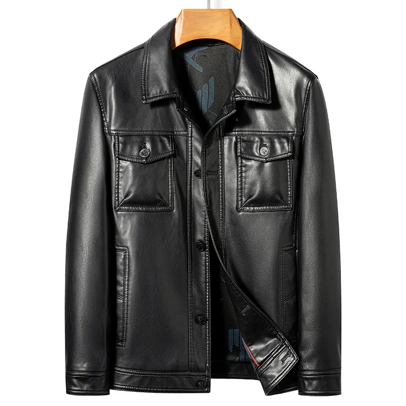 Мужская зимняя куртка из овчины деловая мужская кожаная новинка 2021