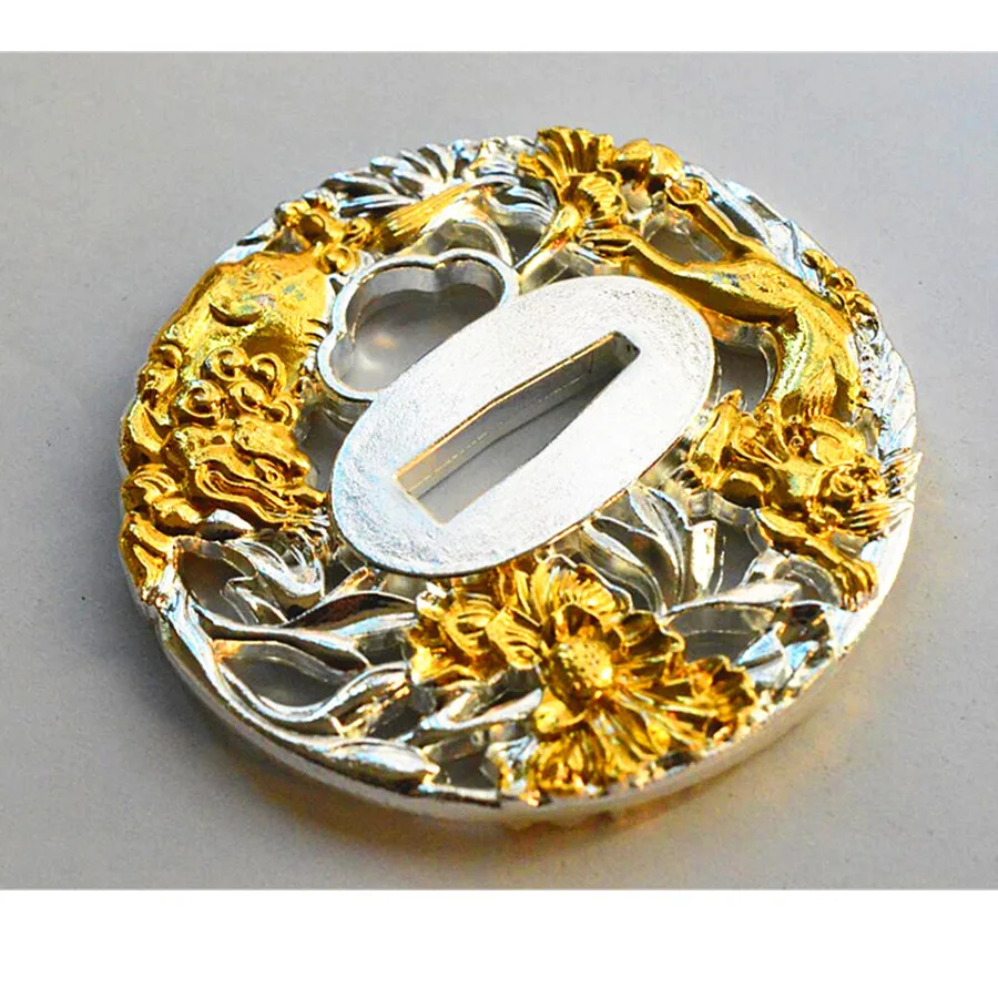 High Quality Alloy Tsuba Guard For Japanese Sword Samurai Katana W Flower Lion Beautiful | Swords