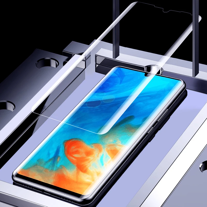 Жидкий УФ-клей закаленное стекло для Huawei P30 P20 Pro Защитная пленка экрана Lite