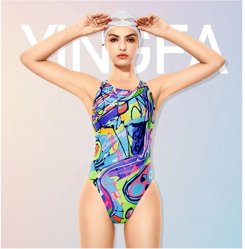 Купальник Yingfa для соревнований Женский цельный купальник спортивные купальные
