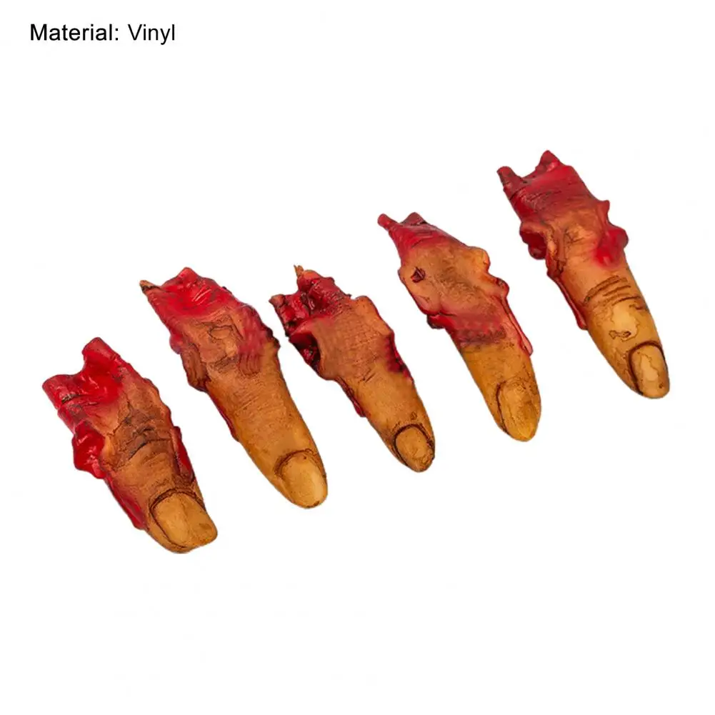 

5Pcs Bloody Finger Props Simulation Party Supplies Plastic Halloween Bloody Finger Horror Props for Haunted House