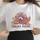 HAKUNA MATATA Simba Timon Pumbaa новый стиль принт короля льва Женщины Повседневная футболка модная трендовая Молодежная Футболка Топ домашняя одежда