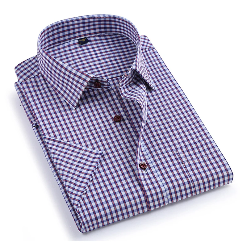 DAVYDAISY 2020 New Arrival Summer Men's Shirt Short Sleeved Plaid Striped Fashion Work Casual Man Formal DS227 | Мужская одежда