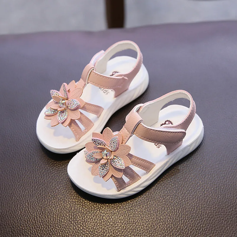 

Girls Sandals 2020 New Summer Little Girls Flower Princess Sandals Children's Fashion Soft Bottom Baby Beach Casual Sandals