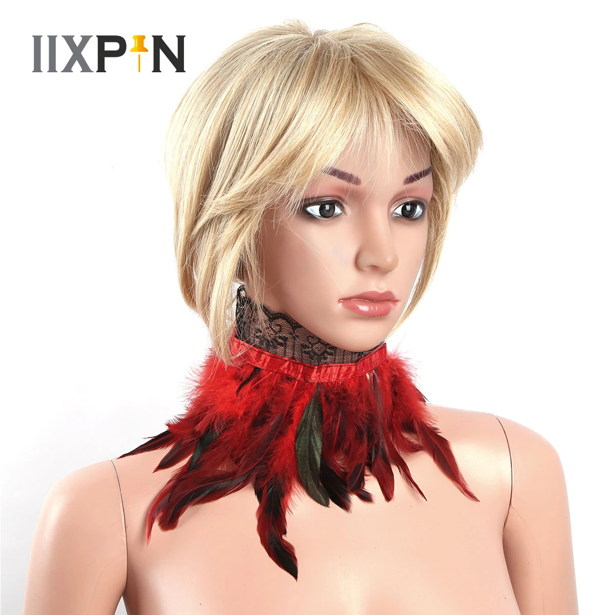 Женский ошейник с перьями кружевной Готический в стиле ретро аксессуар для