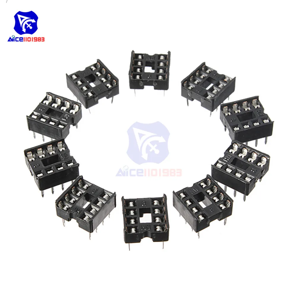 Diymore 20 шт./лот 2 54 мм 8 Pin DIP-8 8DIP DIP IC адаптер для пайки | Электронные компоненты и