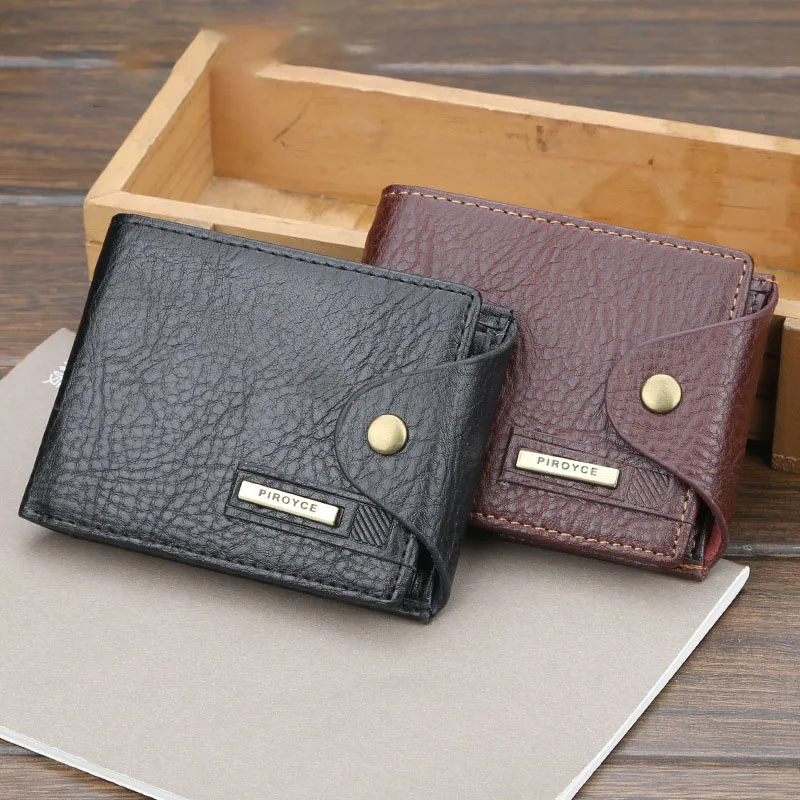 

Baellerry Wallet Solid Short Men Wallet PU Leather Hasp Clip Porta Handbag Note Compartment Photo Card Holder Coin Pocket Wallet