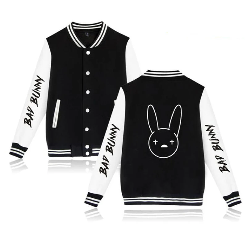 Бейсбольная куртка Bad Bunny Униформа мужские куртки уличная одежда Свитшот в стиле