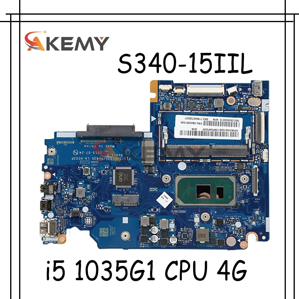 

Для Lenovo S340-15IIL S340-14IIL Материнская плата ноутбука FL5C5/LF535/FL435 LA-H103P с i5 1035G1 CPU 4G RAM протестированная 100% работа