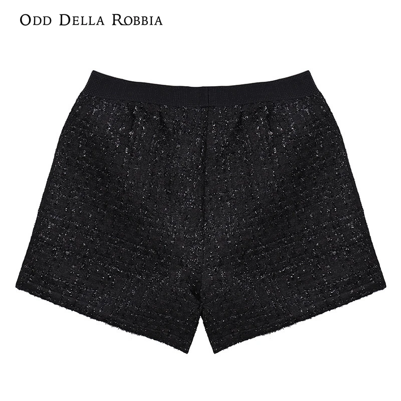 

OddDellaRobbia 2021 Spring New Women Elastic Waist Dark Wind Super Shorts Sexy Party Club High Waist Sequined Wide Leg Pants1591