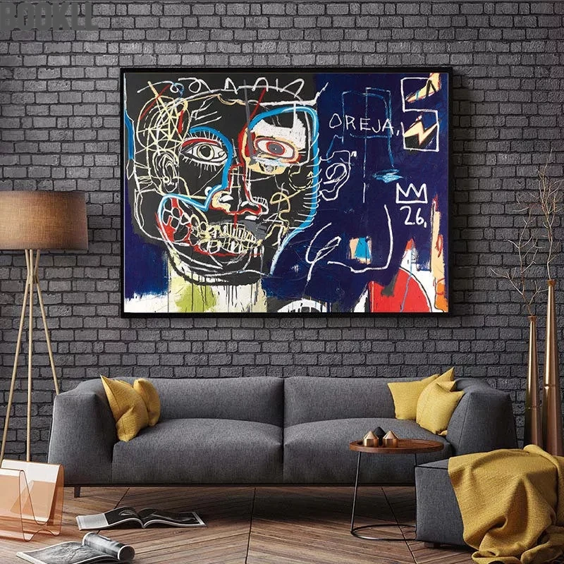 

Basquiat Abstract Canvas Painting Street Graffiti Wall Art Posters And Prints Lover'S Hand Living Room Bedroom Decoration Wall P